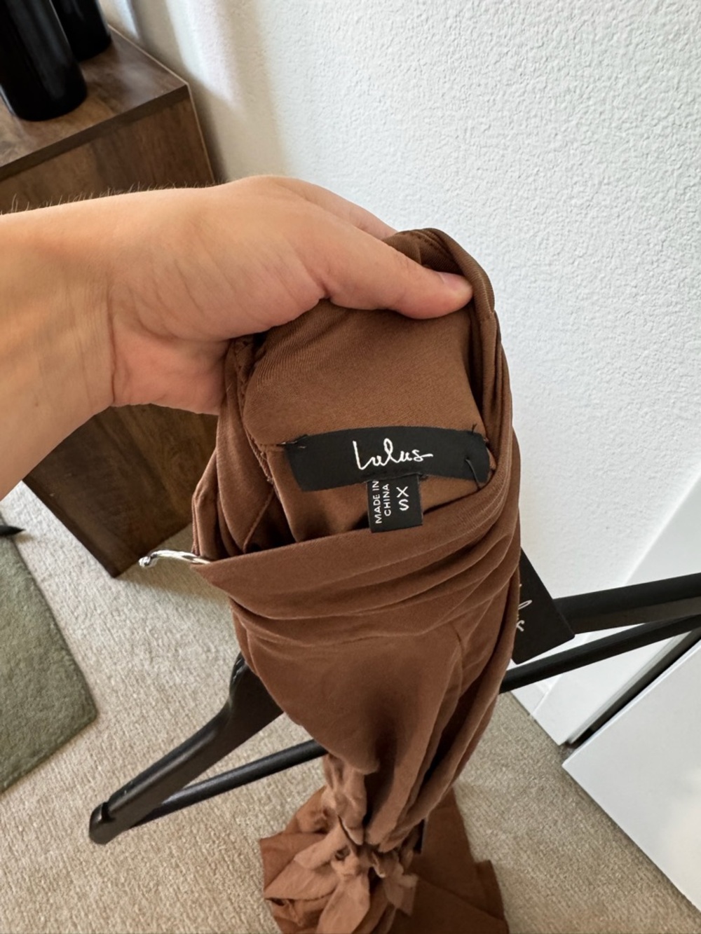 Lulu's Sleeveless Chocolate Brown Maxi Dress with Waist Tie - Picture 7 of 7